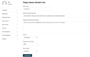 toevoegen domeinnaam